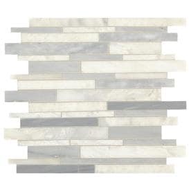 American Olean Genuine Stone Ice Gray 11-in X 13-in Linear Mosaic Wall Tile (Common: 11-in X 13-in; Actual: 11.88-in X 13.38-in)