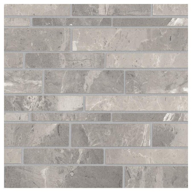Mohawk ForeverStyle Gray Marble 12-in x 15-in Lappato Porcelain Random
