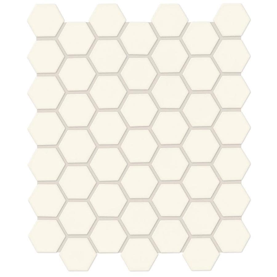American Olean Starting Line Matte White Honeycomb Mosaic Ceramic Floor ...
