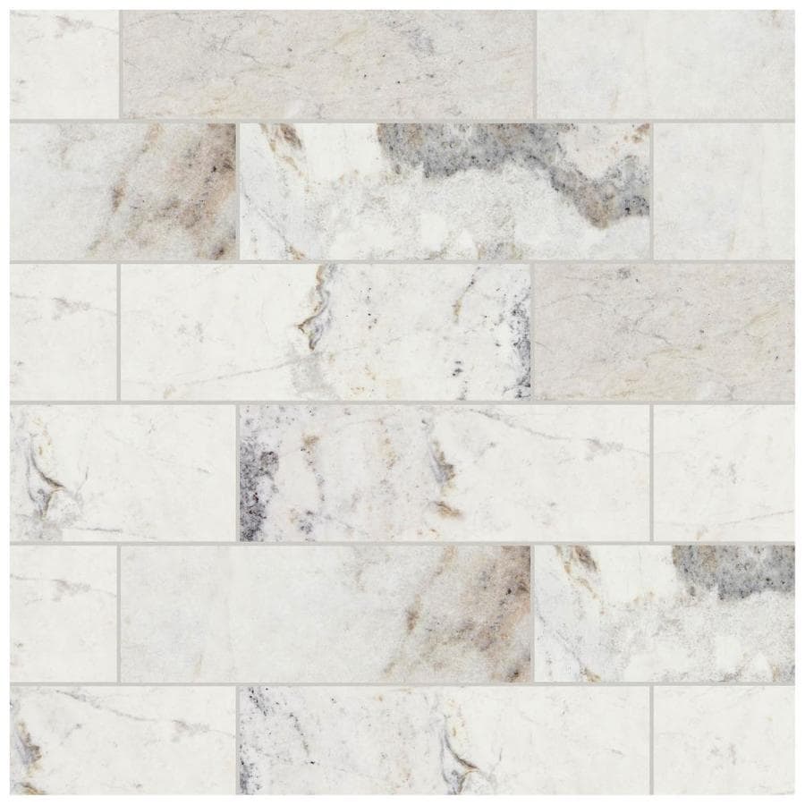 American Olean Genuine Stone White Ember 4 In X 12 Honed Marble American Olean Genuine Stone White