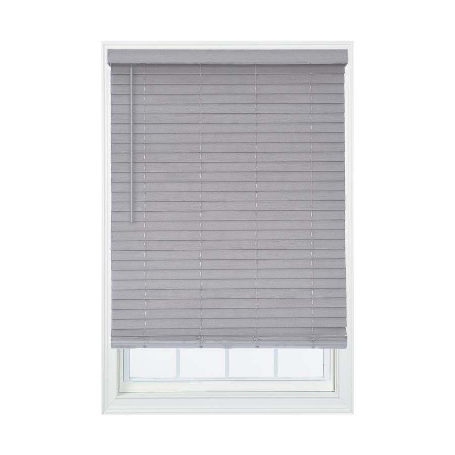 Allen Roth 2 In Cordless Gray Room Darkening Faux Wood Blinds Gray Room Darkening Faux Wood Blinds
