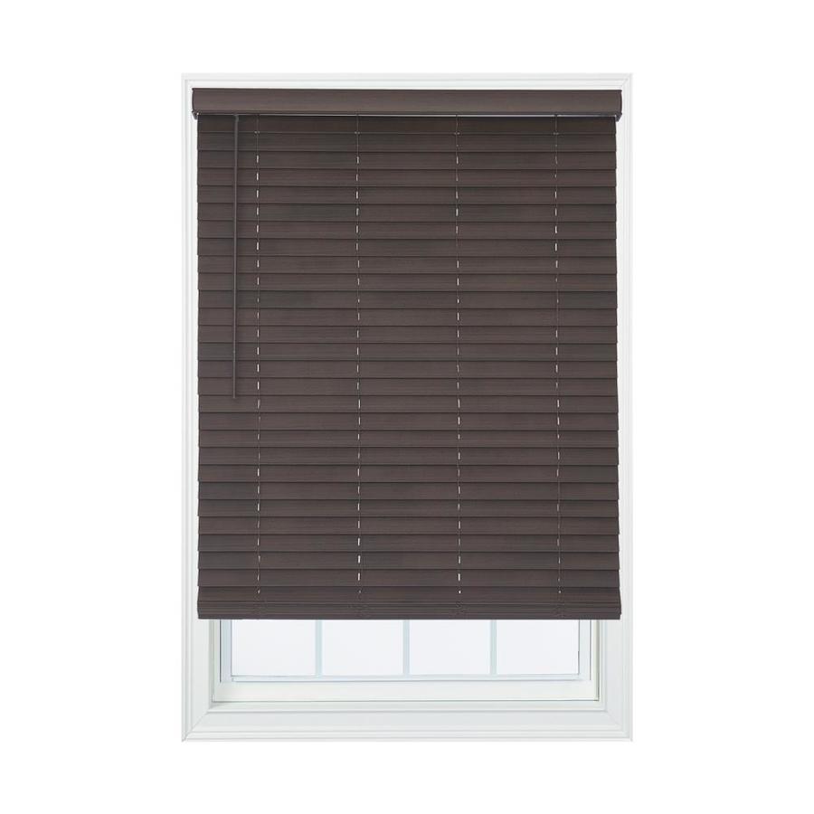 Allen Roth 2 In Cordless Brown Room Darkening Faux Wood Blinds