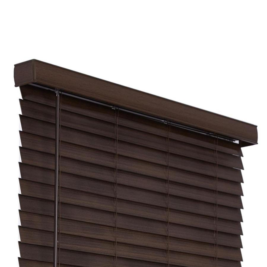 Allen Roth 2 In Cordless Brown Distressed Faux Wood Blinds Actual   08164020122431 11152138 