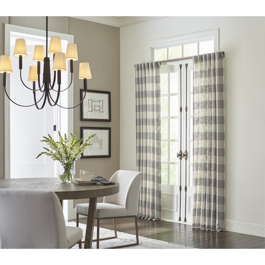 allen + roth A+R 50in x108in Hess Gry Plaid in the Curtains & Drapes