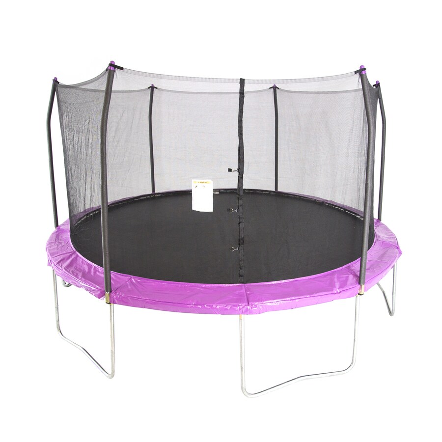 Skywalker 15 Ft Round Purple Backyard Trampoline With Enclosure In The Trampolines Department At Lowes Com