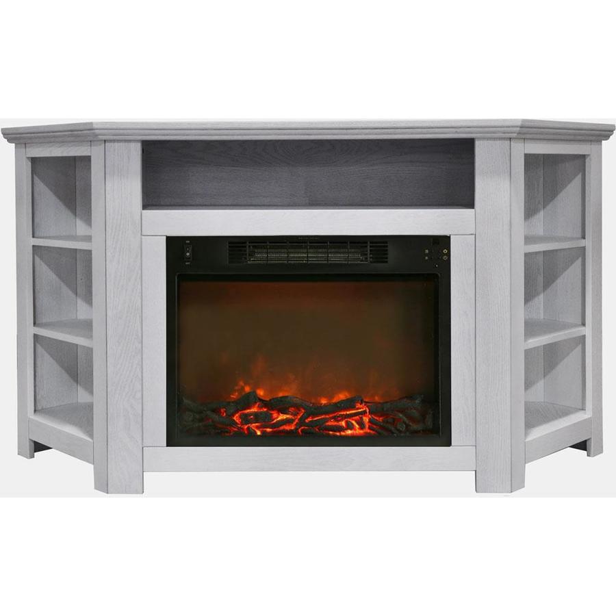 Cambridge Stratford 56 In Electric Corner Fireplace In White With