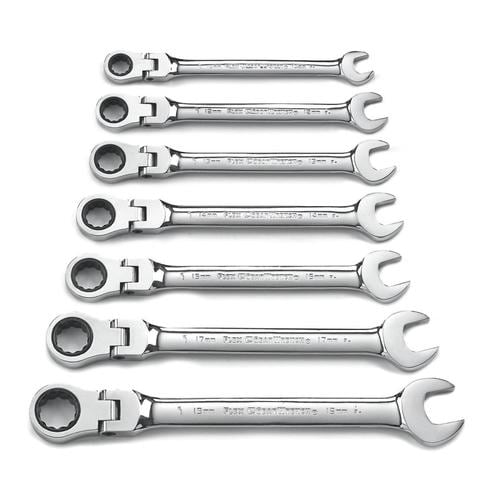 GearWrench 7Pc Flex-Head Metric Ratcheting Wrench Set in the ...