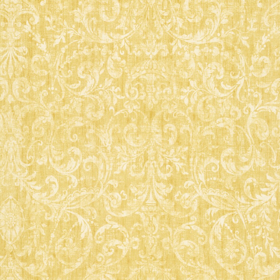 Waverly Yellow Strippable Prepasted Classic Wallpaper at