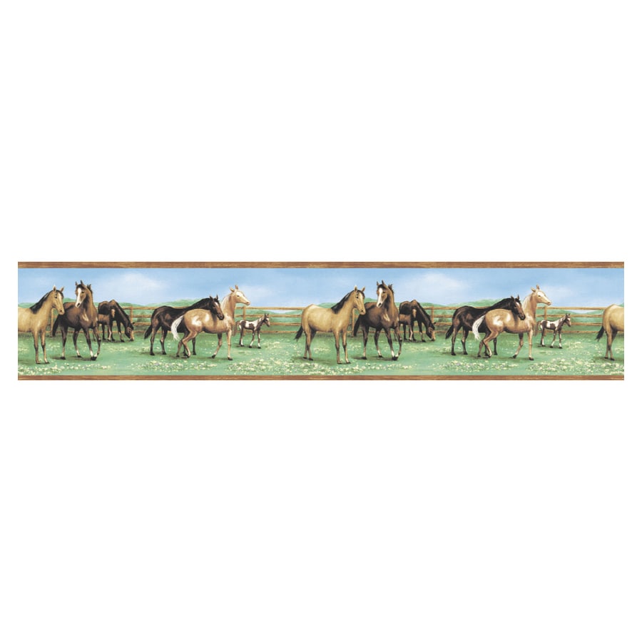 Dundee Deco Falkirk Dandy II Green Brown Horses Nature Peel and Stick Wallpaper  Border DDHDBD9093  The Home Depot