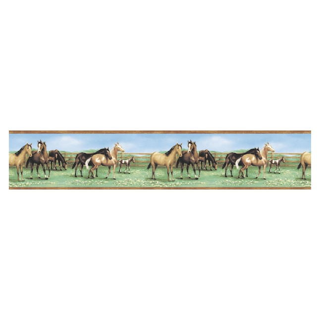 Village 5814466 Grazing Horse Wallpaper Border
