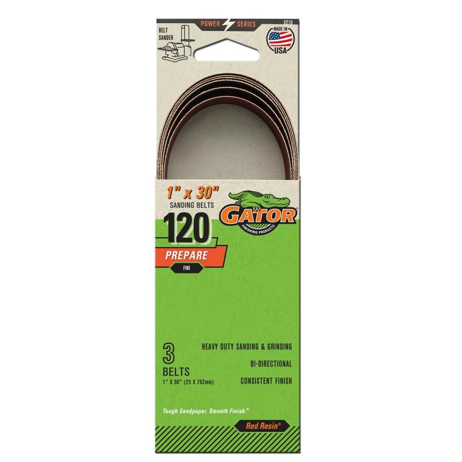 Gator 3 Pack 1 In W X 30 L 120 Grit Commercial Sanding Belt Gator 3 Pack 1 In W X 30 L 120 Grit
