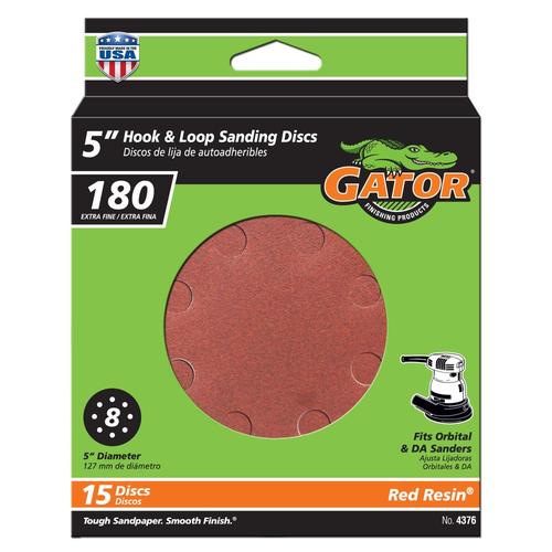 Gator 5 In 8H H/L Disc 180 Grit 15pk 15-Piece Aluminum Oxide 180-Grit ...