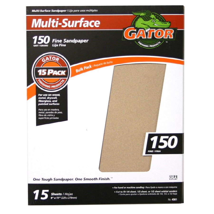 Gator Multi-grade Pack Sheet Sandpaper 3.667-in W x 9-in L 5-Pack in the  Sandpaper department at