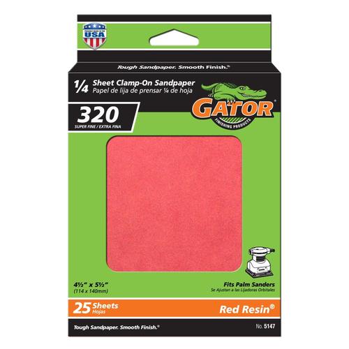 gator-1-4-sheet-red-resin-320-grit-25pk-25-piece-aluminum-oxide-320