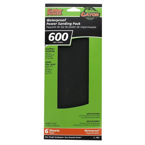 Gator 6Pack 4.5in W x 11in L 600Grit Commercial Sandpaper in the
