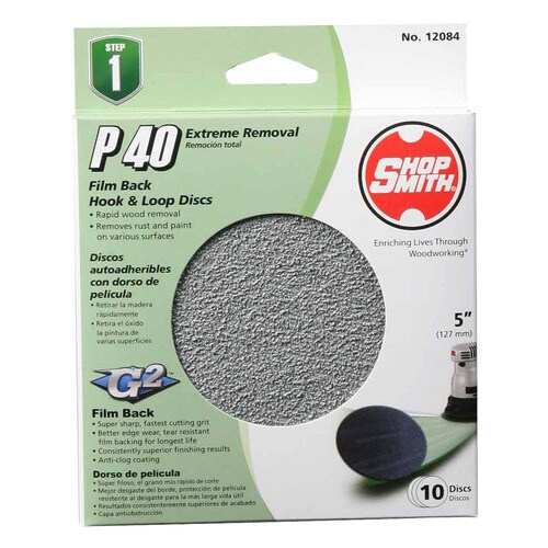 Shopsmith 10 Pack 5in Diameter 40Grit Commercial Sanding Disc in the