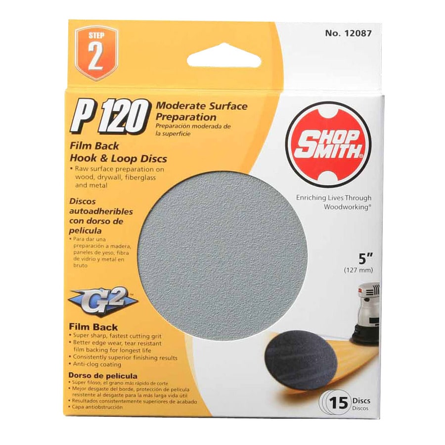 Shopsmith 15 Pack 5in Diameter 120Grit Commercial Sanding Disc at