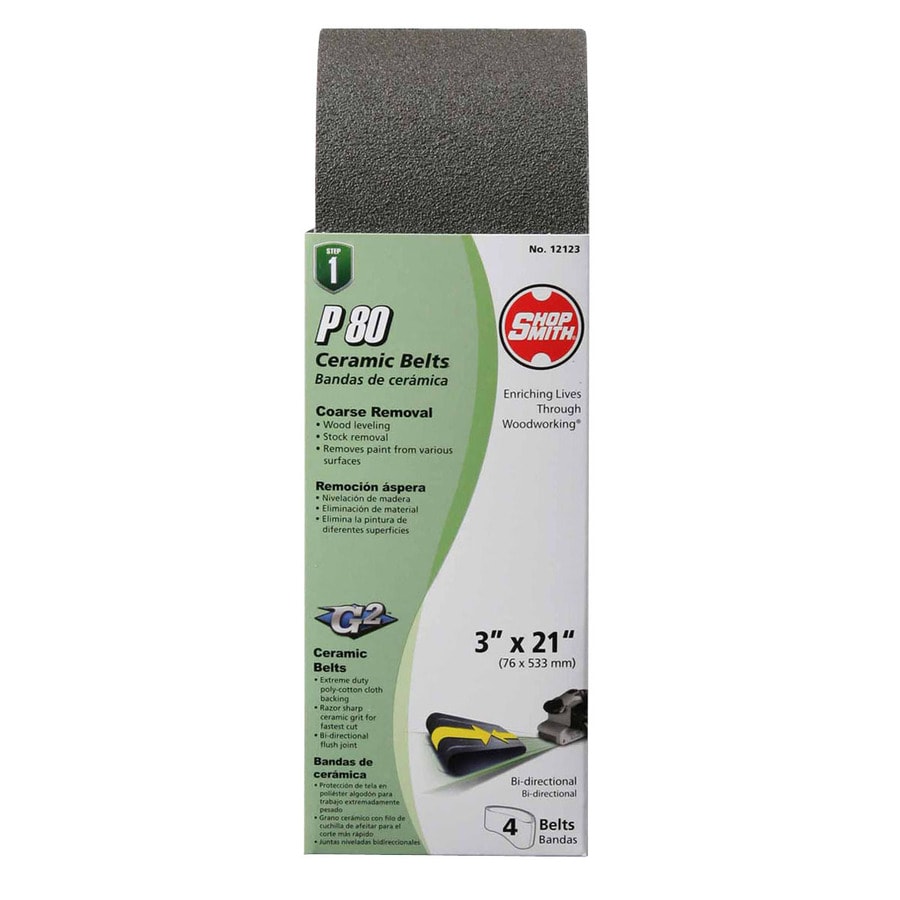 Shopsmith 4-Pack 3-in W x 21-in L 80-Grit Commercial Sanding Belt Sandpaper at comicsahoy.com