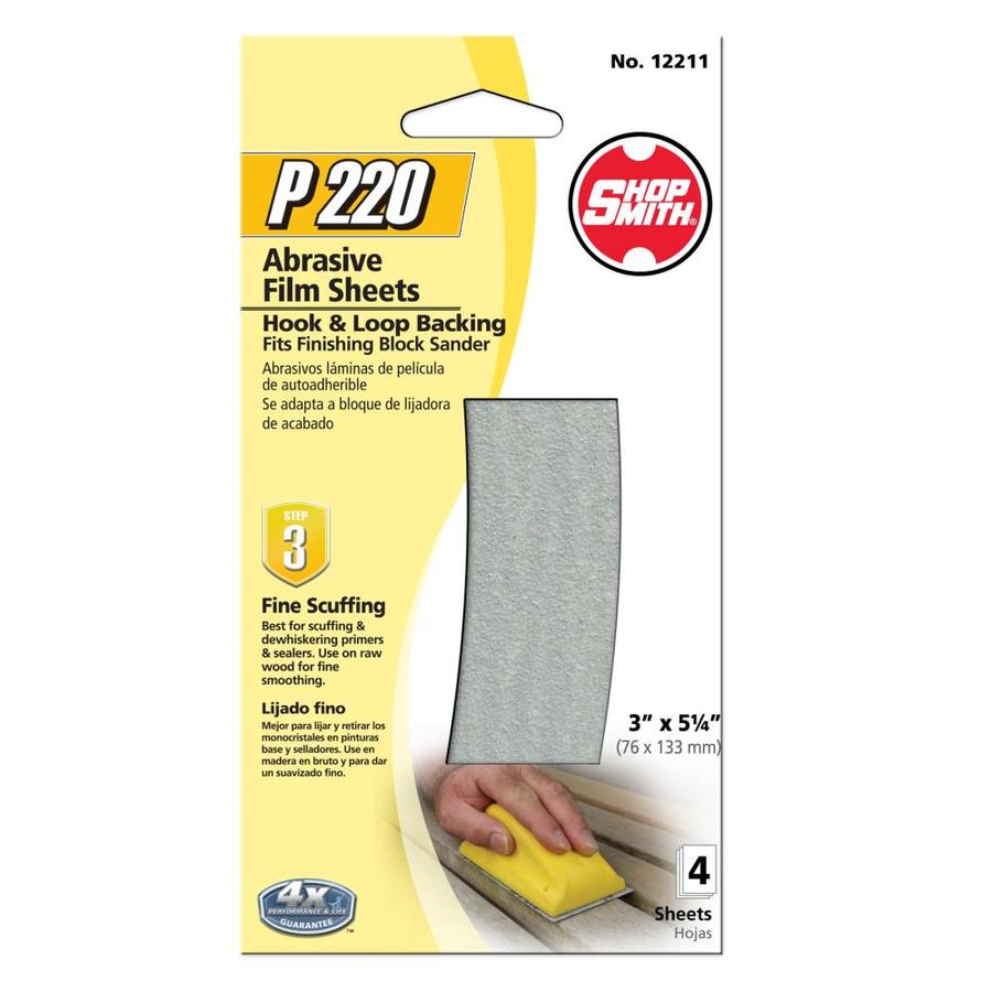 Shopsmith 4-pack 3-in W X 5.25-in L 220-grit Commercial Sanding-sheet 