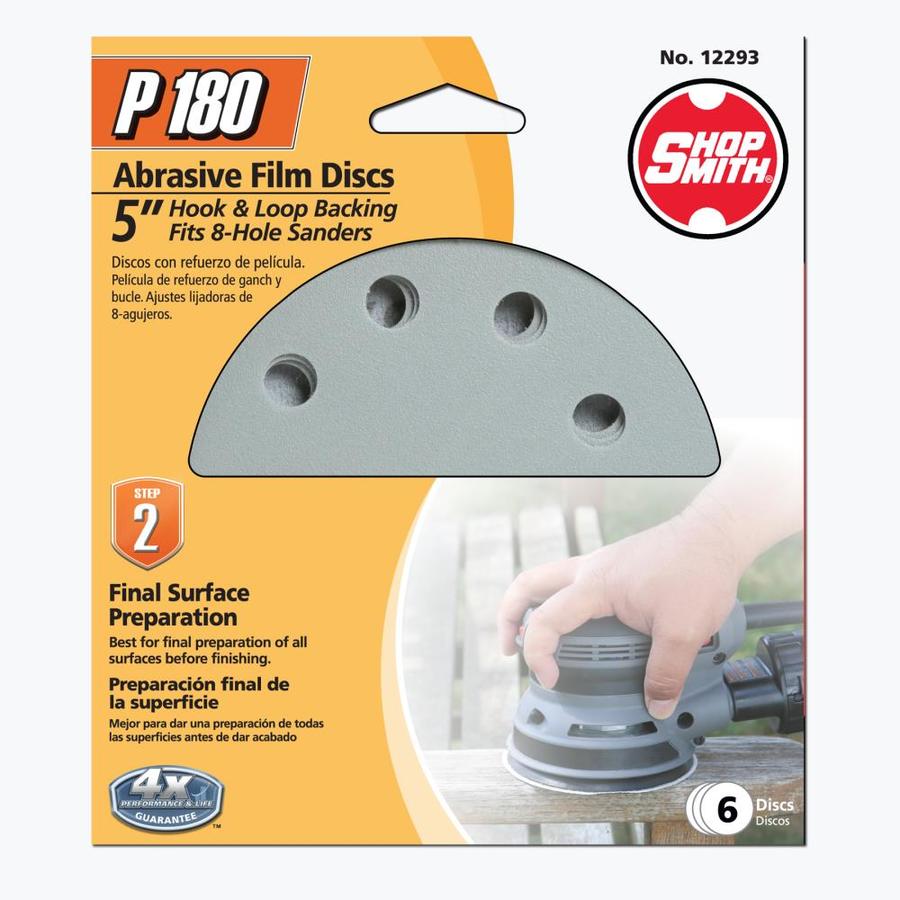 Shopsmith 6Pack 5in W x 5in L 180Grit Premium Sanding Discs