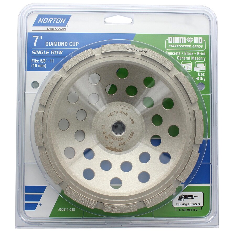 Norton Diamond Cup Single Row 7 In 24 Grit Wheel Norton Diamond Cup Single Row 7 In 24 Grit Wheel