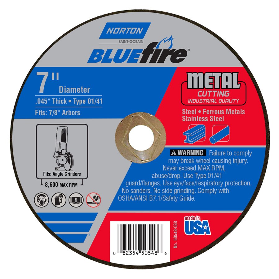 Norton Bluefire Bonded Abrasive 7 In Cut Off Wheel At Lowes Com
