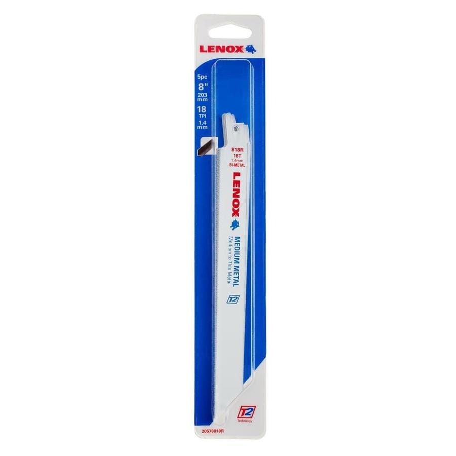 LENOX ES-20578 5-Pack Bi-Metal 8-in 18-TPI Metal Cutting Reciprocating Saw Blade