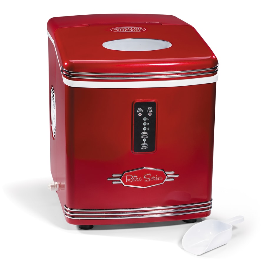 Nostalgia 26 Lb Drop Down Portable Ice Maker Red At Lowes Com