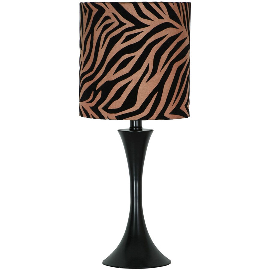 Style Selections 21 1 2 Black Table Lamp With Tan