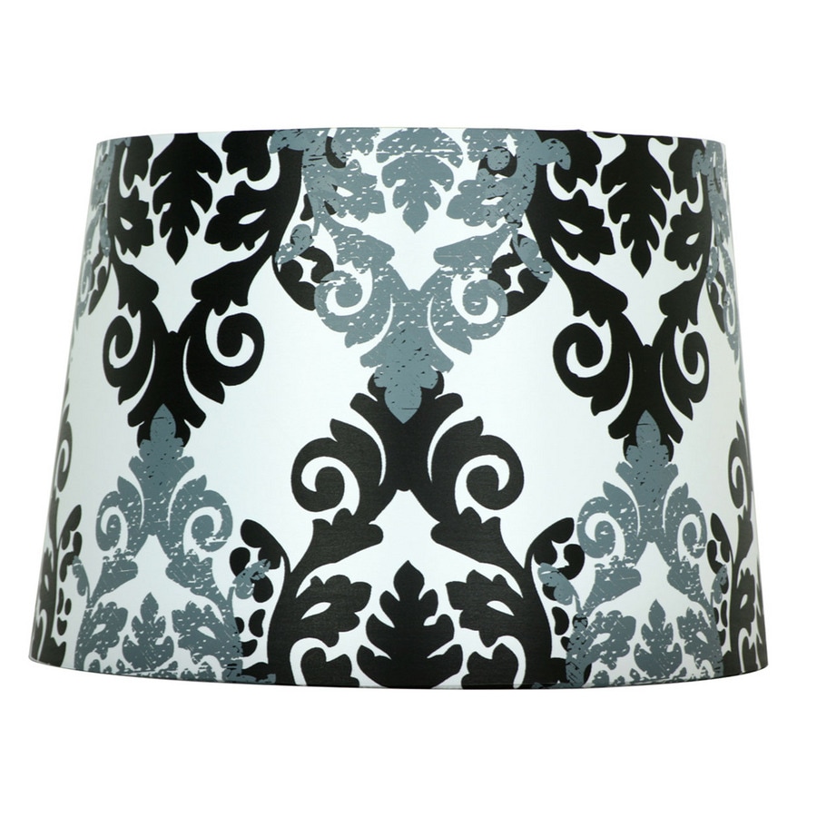 Style Selections 9-in x 13-in Black and White Fabric Drum Lamp