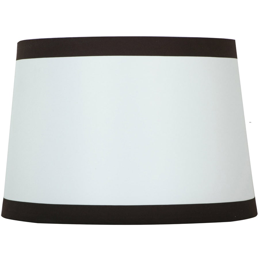 Style Selections 9 In X 13 Off White With Brown Trim Drum Style Selections 9 In X 13 Off White With Brown Trim Drum Lamp