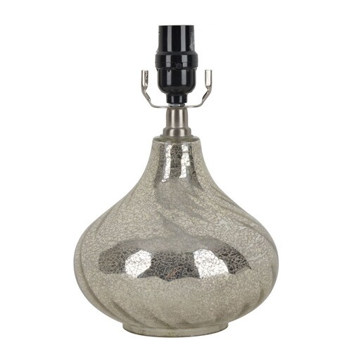 allen + roth 10.5-in Mercury Swirl Electrical Outlet Glass Lamp Base in ...