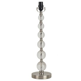 allen + roth 22-in Brushed Nickel Electrical Outlet 3-way Mixed Material Lamp Base