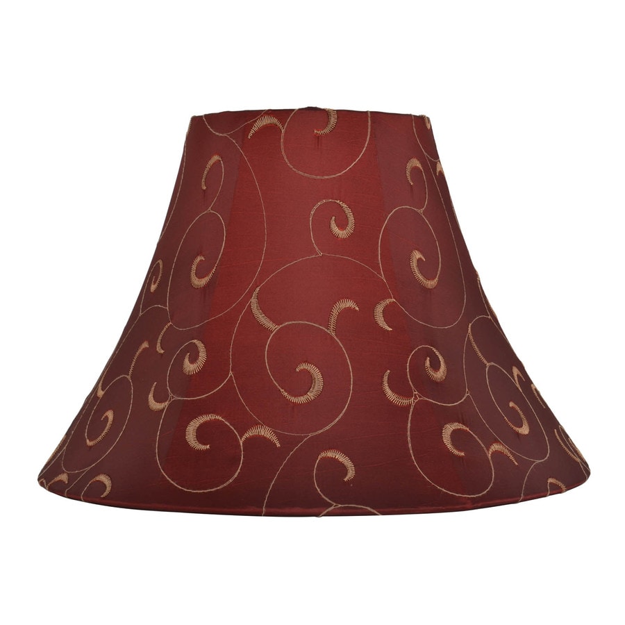 allen + roth 10-in x 14-in Red and Gold Fabric Bell Lamp Shade