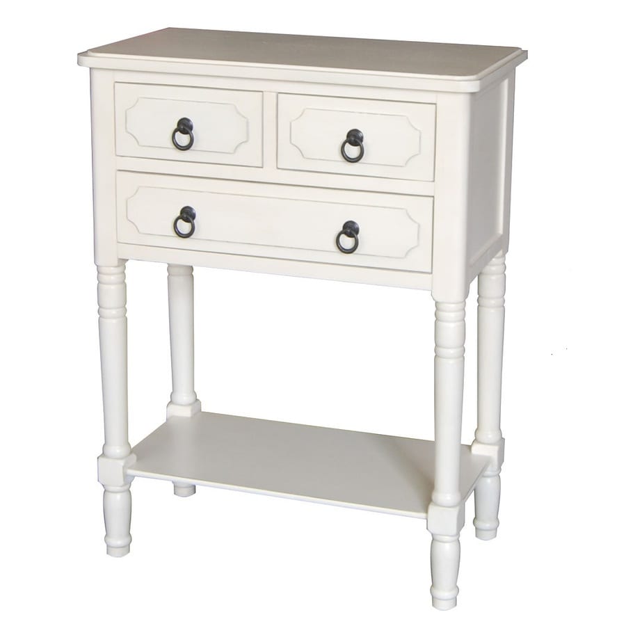 Antique White Wood Casual End Table at Lowes.com