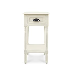 Antique White Composite Casual End Table