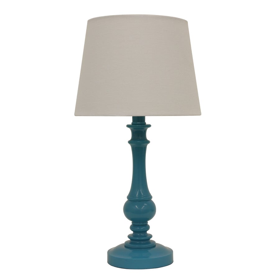 Decor Therapy 18 25 In Teal Indoor Table Lamp With Fabric Shade At   082803308071 