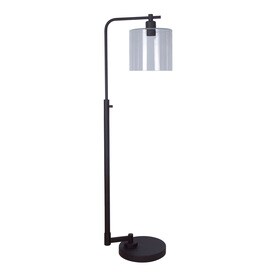 allen + roth Tapsley 57.5-in Bronze Downbridge Floor Lamp with Glass Shade