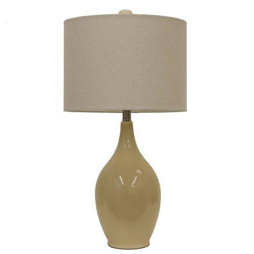 Decor Therapy 27in Caramel 3Way Table Lamp with Linen Shade in the