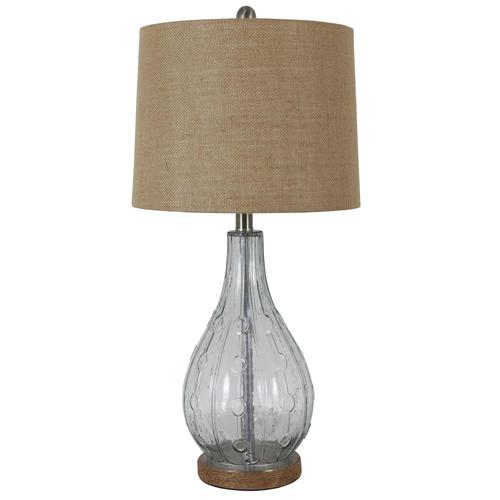 Decor Therapy Emma 27 5 In Clear Glass And Jute Table