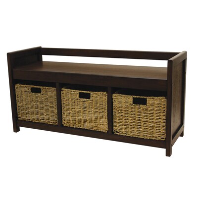 Casual Walnut Storage Bench At Lowes Com