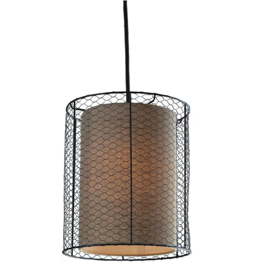 Decor Therapy Cooper Bronze With Natural Burlap Pendant Light