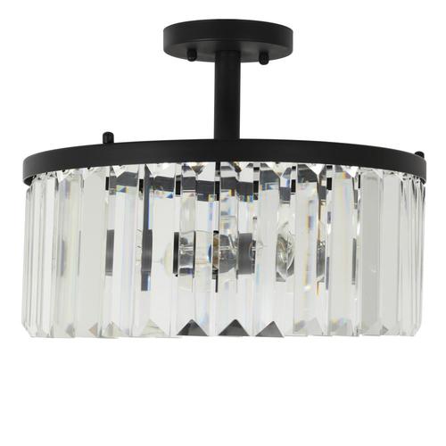 Decor Therapy 16in Black Traditional Semiflush Mount