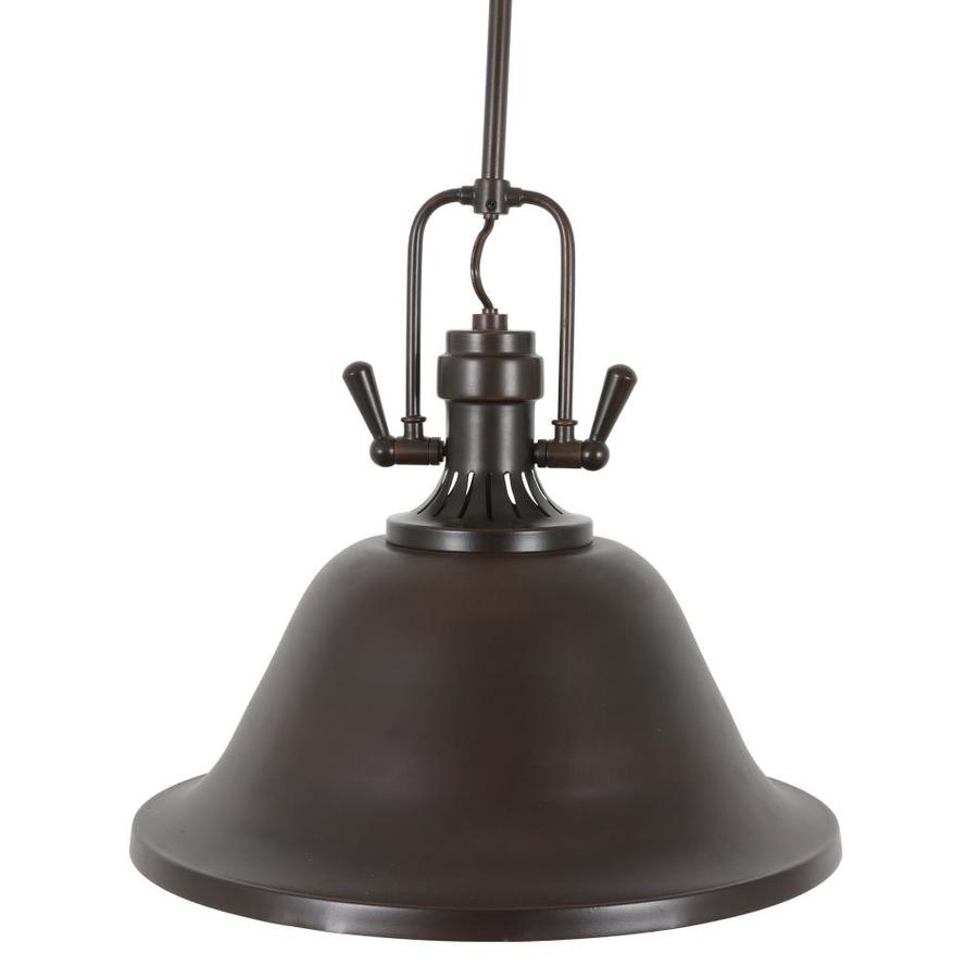 Decor Therapy Cody Brown Walnut Pendant Light Industrial Bell Pendant Light