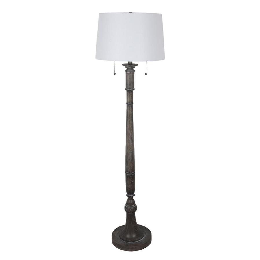 J Hunt Home 59 In Grey Wash Shaded Floor Lamp With Fabric