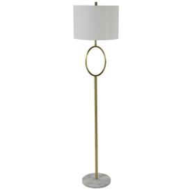 Décor Therapy Oval Font Steel and Marble Floor Lamp, Multiple Finishes