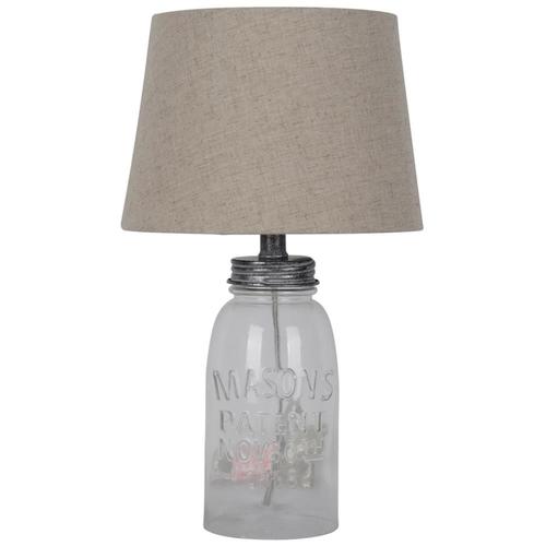 Gather Home 16 5 In Clear Table Lamp With Fabric Shade At Lowes Com