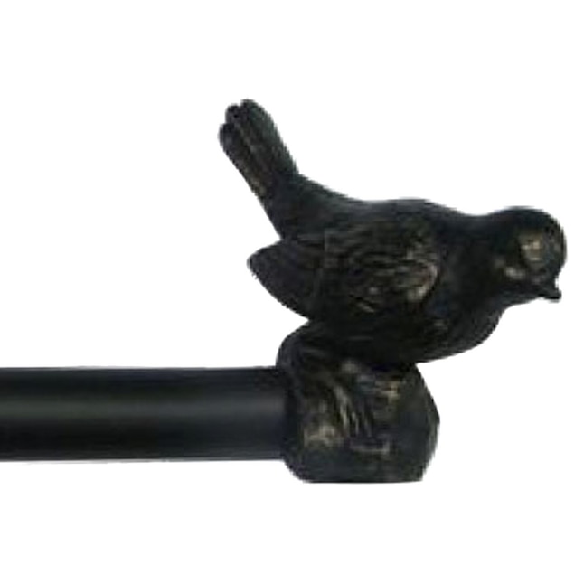 Style Selections R-1128 48-in to 84-in Aged Bronze Single Curtain Rod