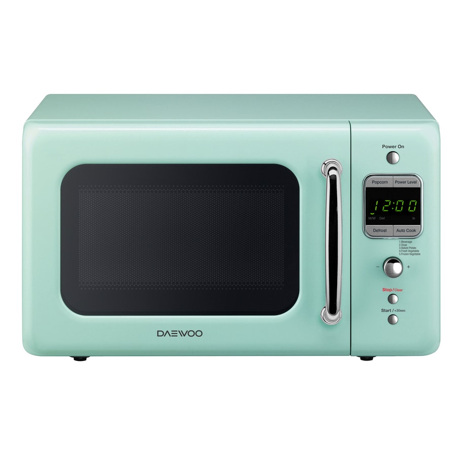 Daewoo Retro 0 7 Cu Ft 700 Countertop Microwave Mint Green At