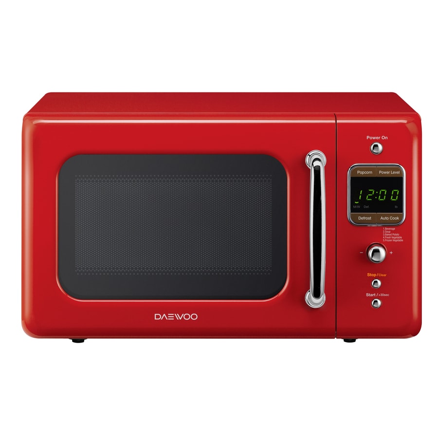 Daewoo Retro 0 7 Cu Ft 700 Countertop Microwave Pure Red At